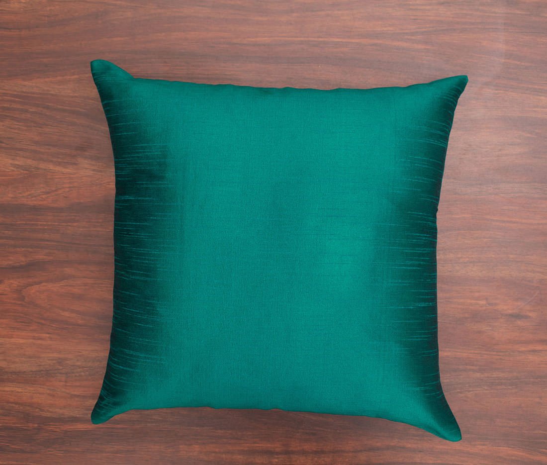 Plain Solid Superlative Peacock Green Cushion Covers - Image 3