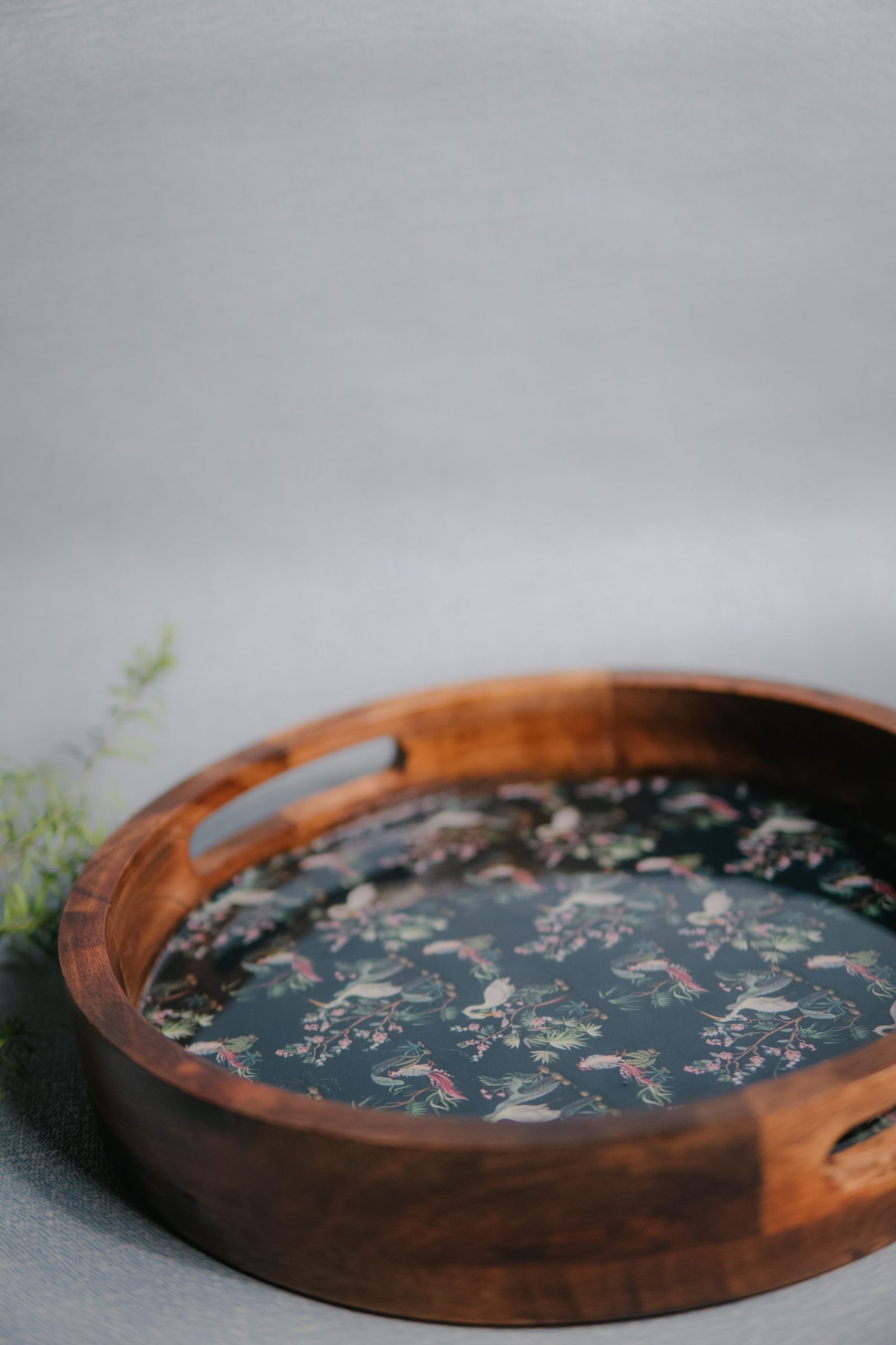 Wooden Artistic Aquatic Paradise Serving Tray - Image 3