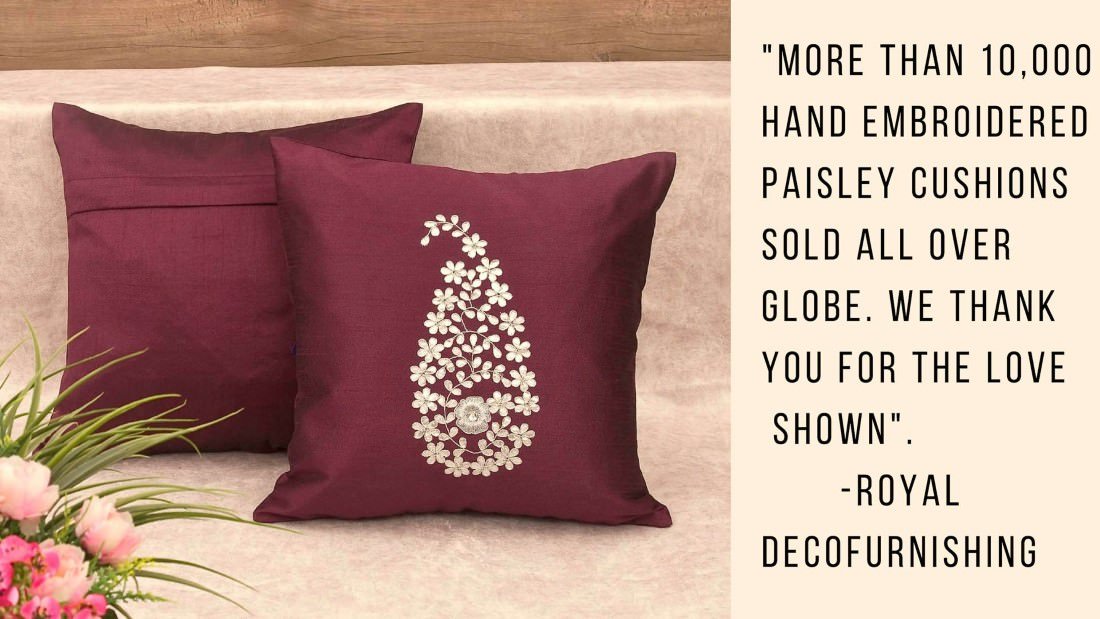 Wine & Silver Paisley Gota Patti Hand Embroidery - Image 5