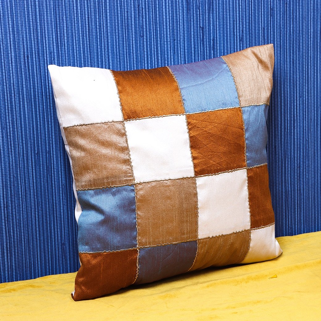 Rangrez Silk 4 Shades of Designer Multicolor Cushion Covers - Image 4