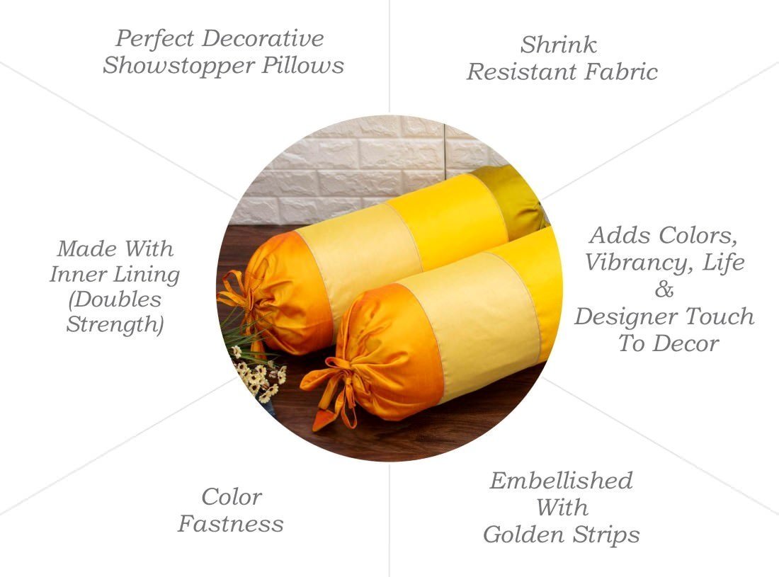 Go Yellow 4 Shades of Yellow Designer Bolster Covers - Image 4