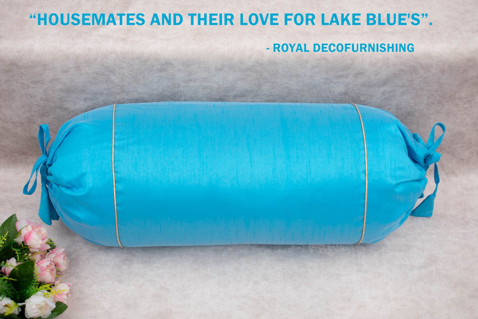 Plain Solid Superlative Sky Blue Bolster Covers - Image 5