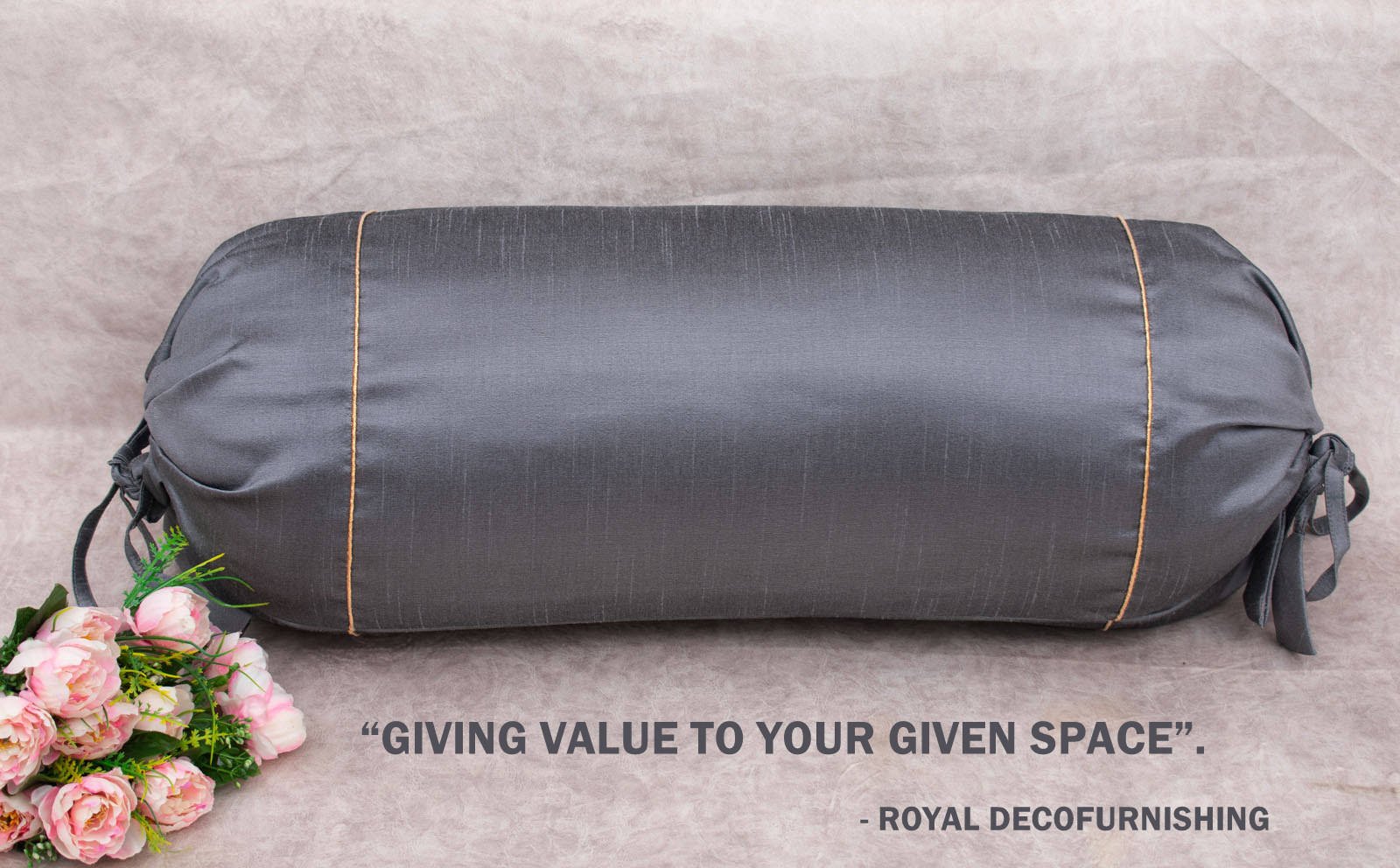 Plain Solid Superlative Grey Bolster Covers - Image 5