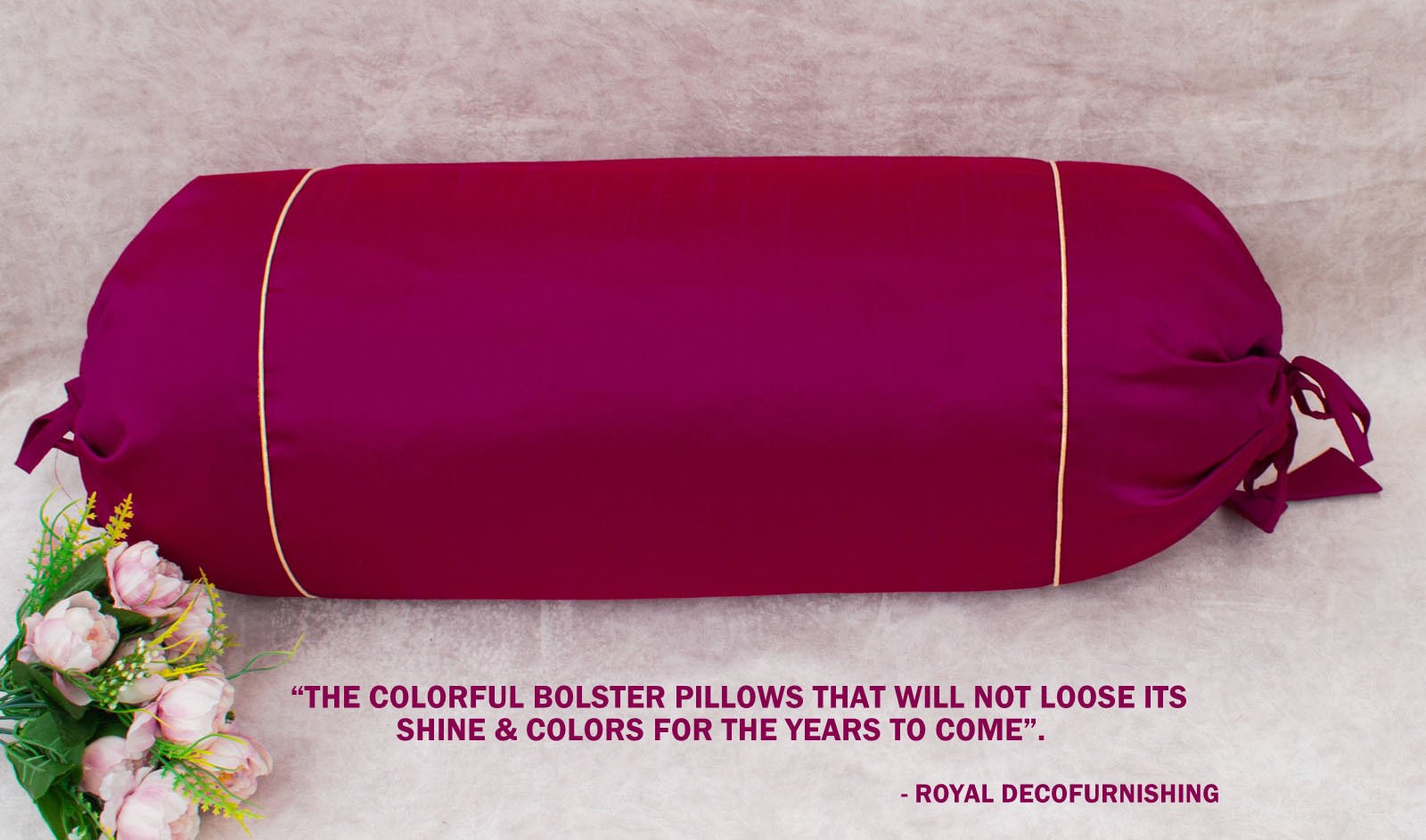 Plain Solid Superlative Dark Magenta Bolster Covers - Image 5