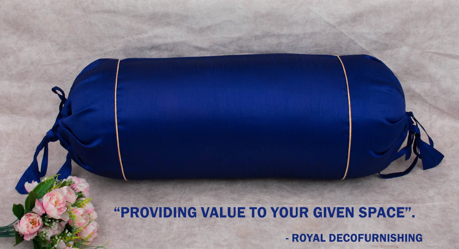 Plain Solid Superlative Dark Blue Bolster Covers - Image 5