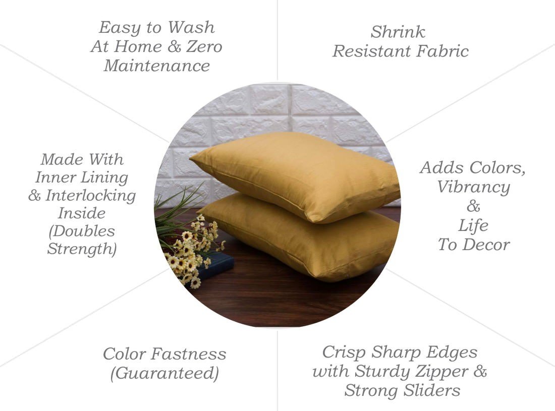 Plain Solid Superlative Beige Rectangular Cushion Covers - Image 6