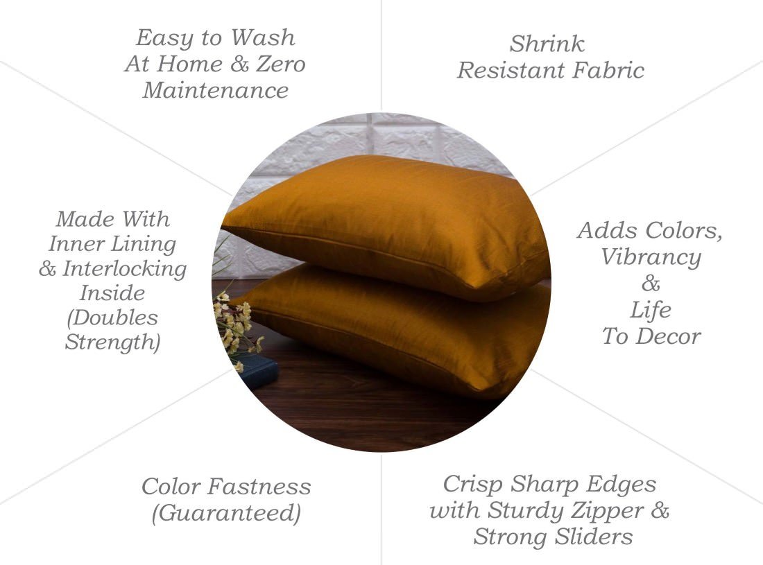 Plain Solid Superlative Rust Rectangular Cushion Covers - Image 6