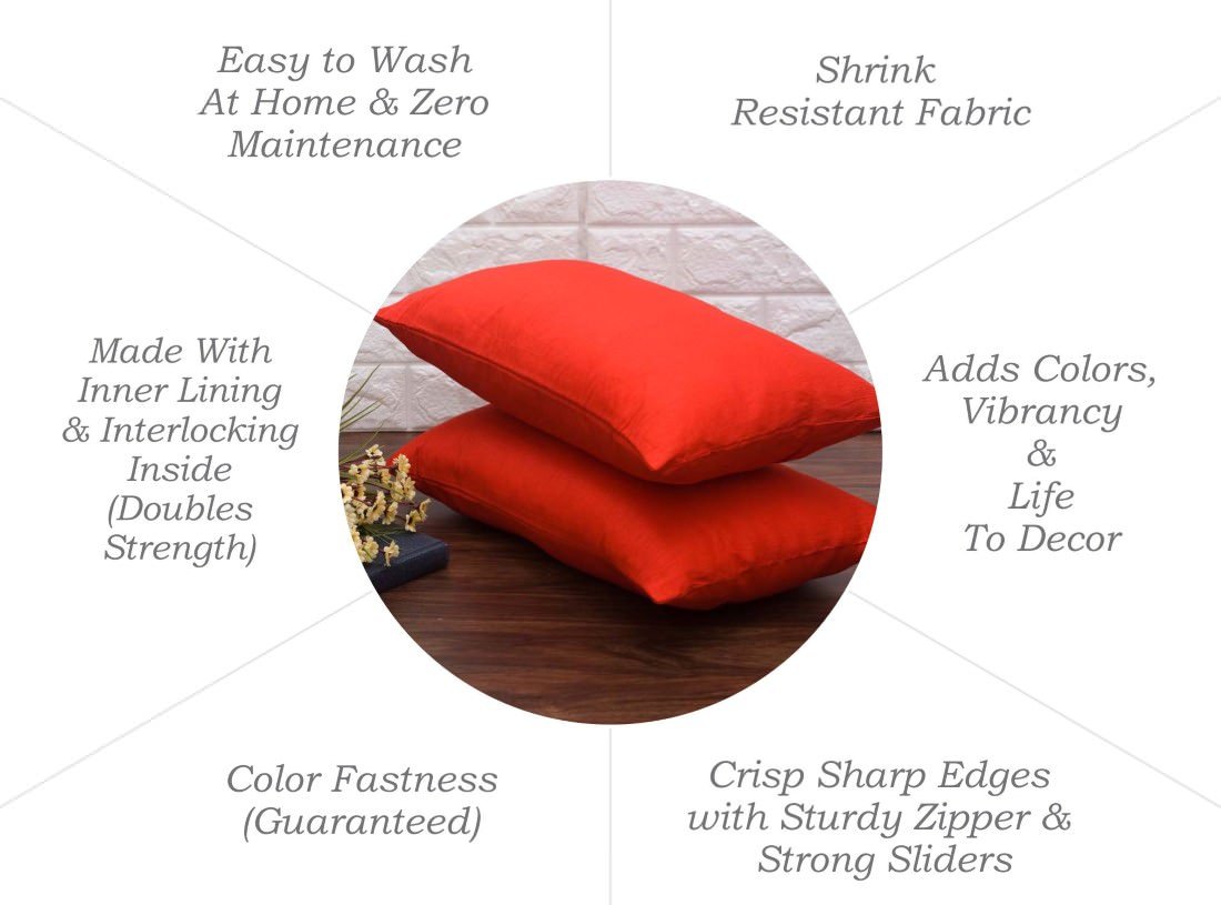 Plain Solid Superlative Red Rectangular Cushion Covers - Image 6