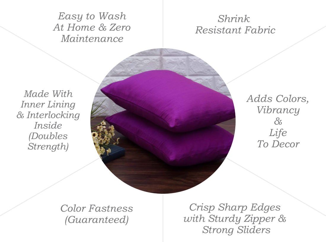 Plain Solid Superlative Purple Rectangular Cushion Covers - Image 6