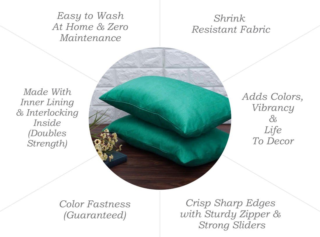 Plain Solid Superlative Mint Green Rectangular Cushion Covers - Image 6