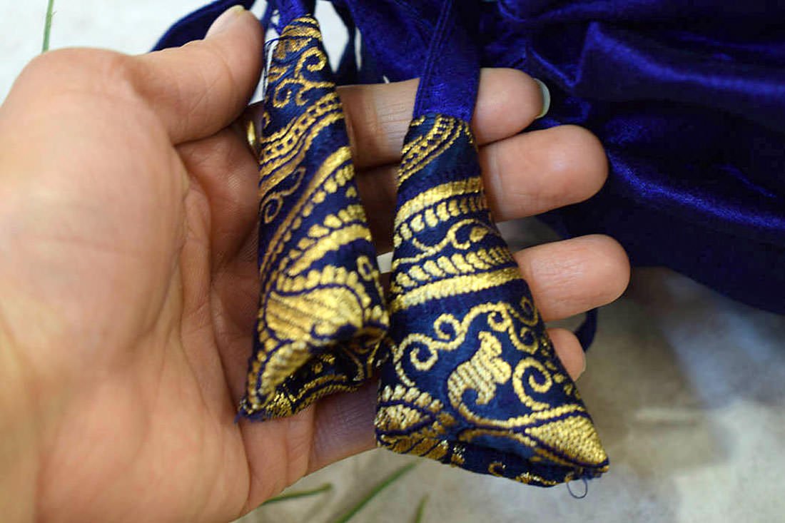 Classic Jamawar Blue Bolster Covers - Image 4