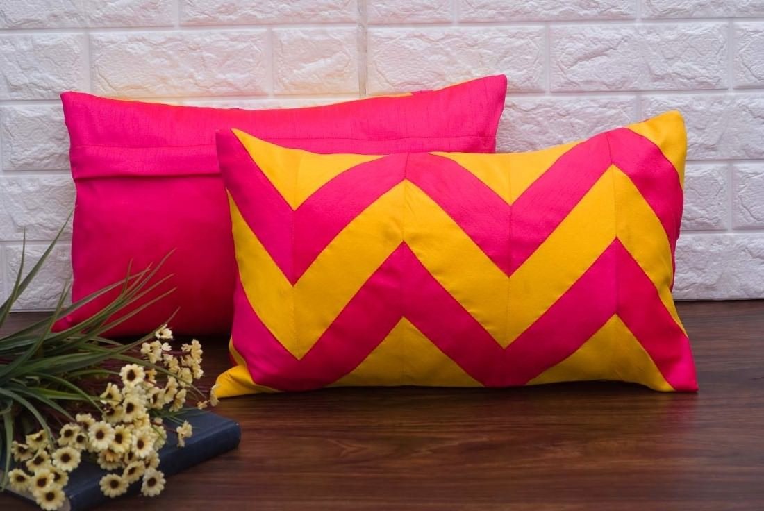 Zig Zag Multicolor Rectangular Cushion Covers - Image 4