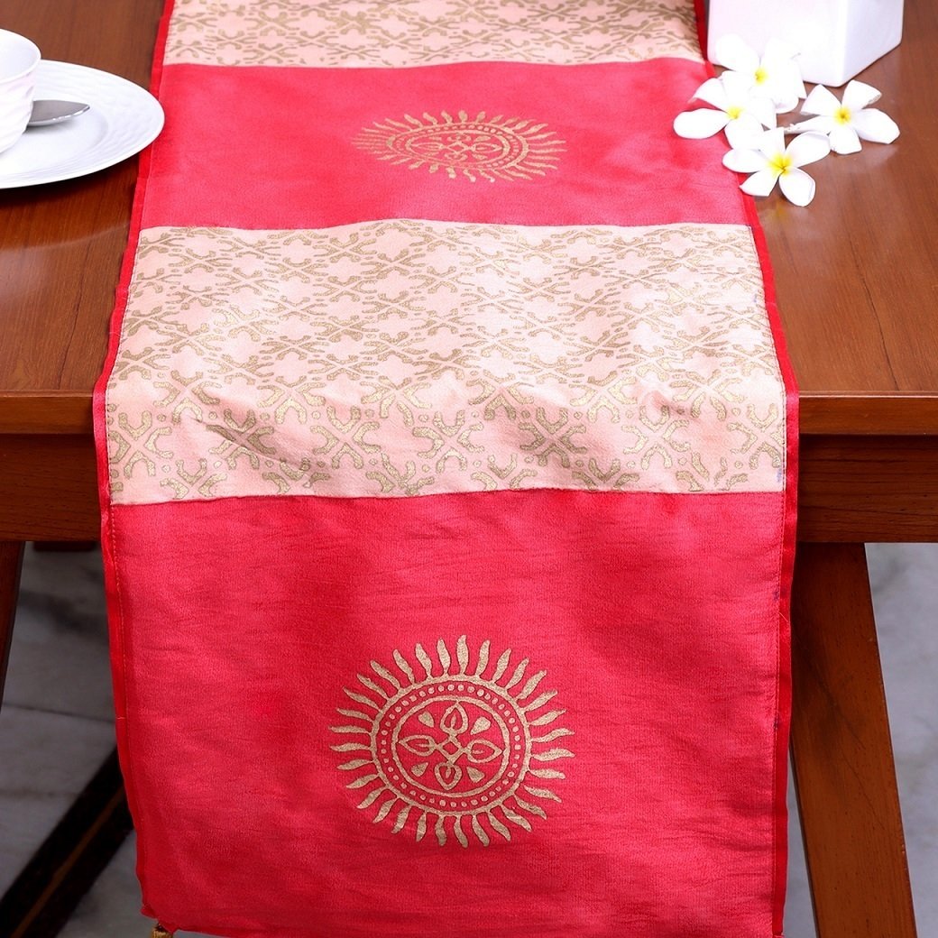 Nakshatra Block Printed Silk Table Runner - Image 4