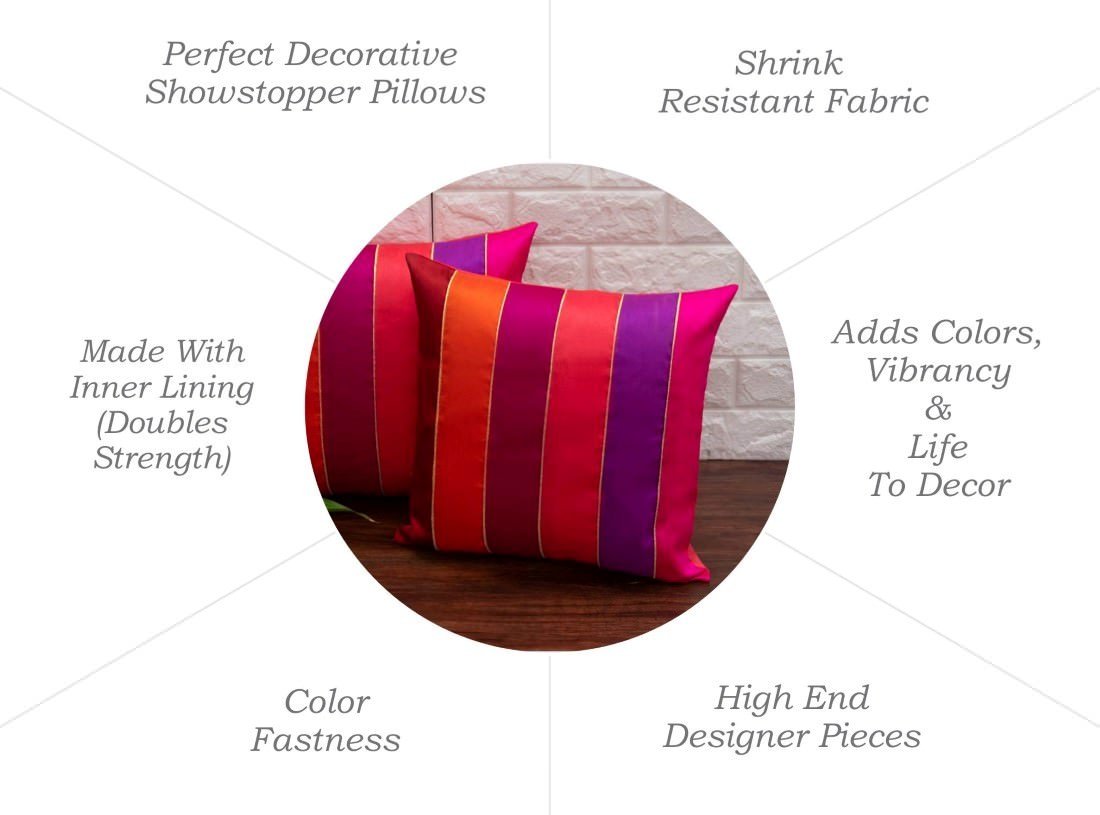 Go Glamorous 6 Shades of Jewel Tone Designer Kattran Cushion Covers - Image 4