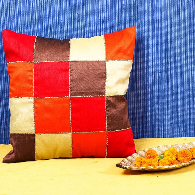 Rangrez Silk 4 Shades of Designer Multicolor Cushion Covers - Image 4