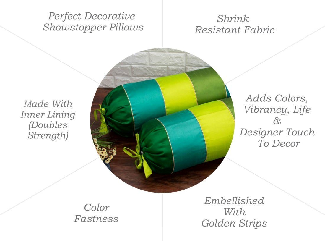 Go Green 5 Shades of Green Designer Bolster Covers - Image 4