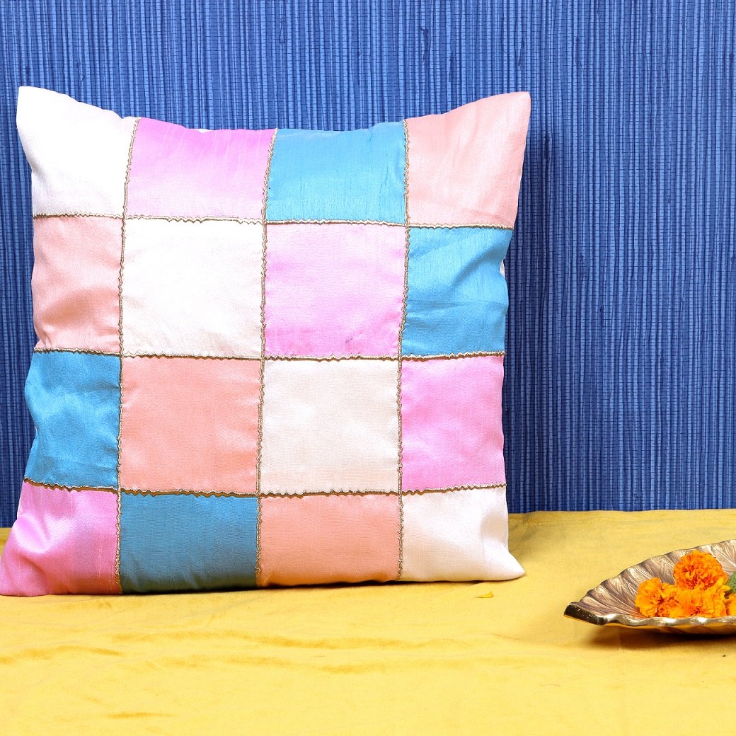 Rangrez Silk 4 Shades of Designer Multicolor Cushion Covers - Image 4