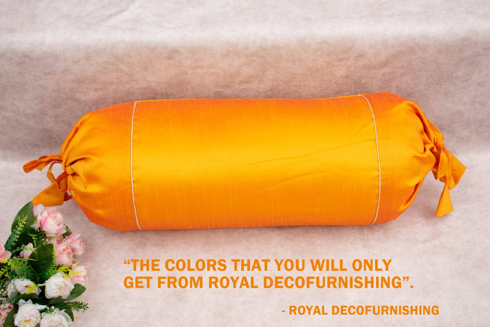 Plain Solid Superlative Rust Yellow Bolster Covers - Image 5