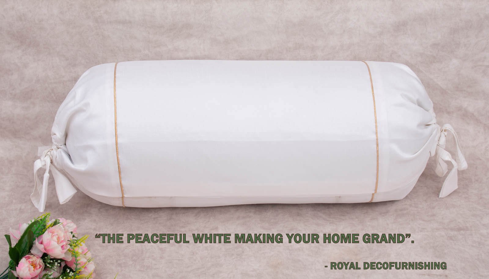 Plain Solid Superlative White Bolster Covers - Image 5