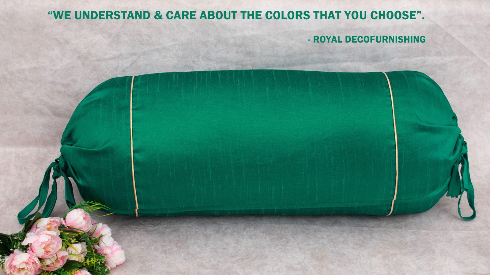 Plain Solid Superlative Peacock Green Bolster Covers - Image 5