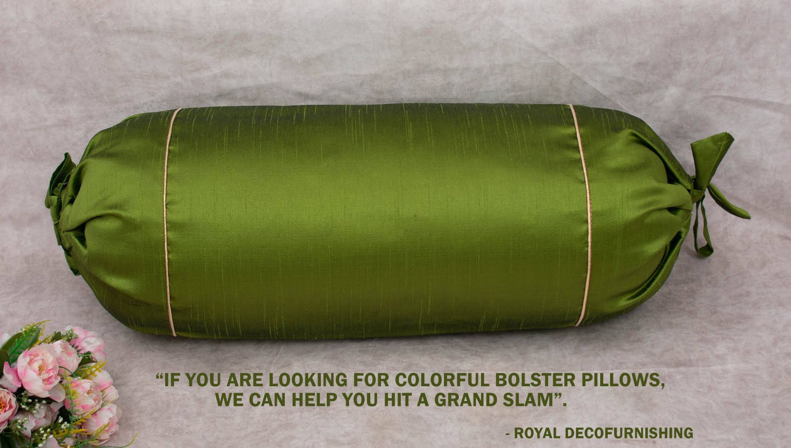 Plain Solid Superlative Olive Green Bolster Covers - Image 5
