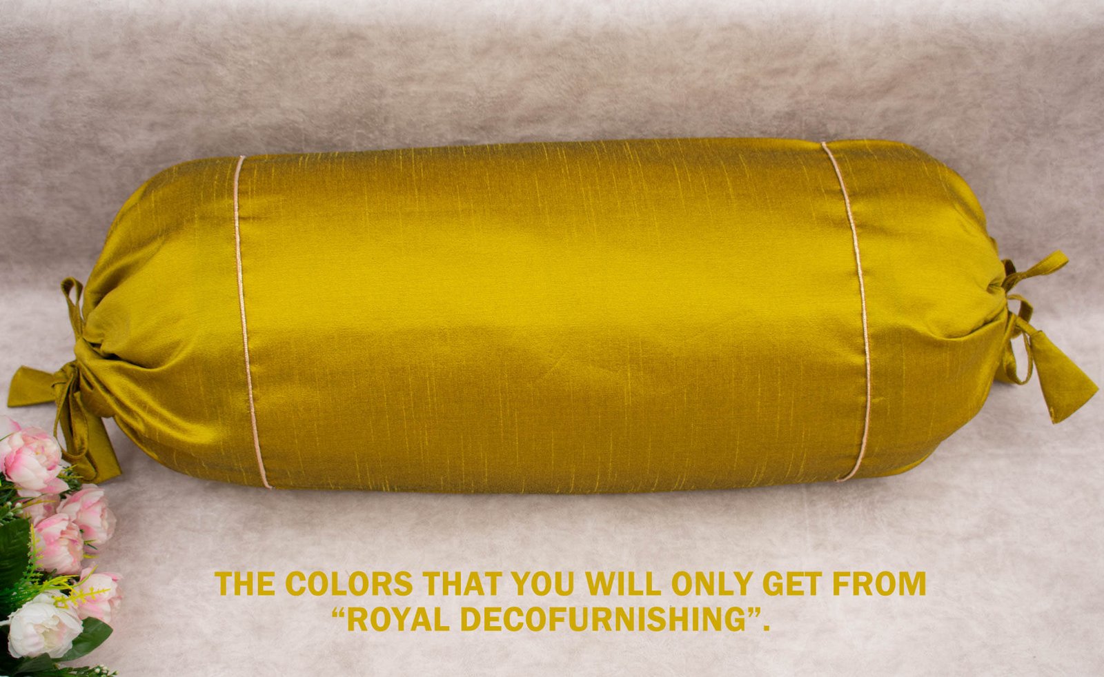 Plain Solid Superlative Mustard Yellow Bolster Covers - Image 5