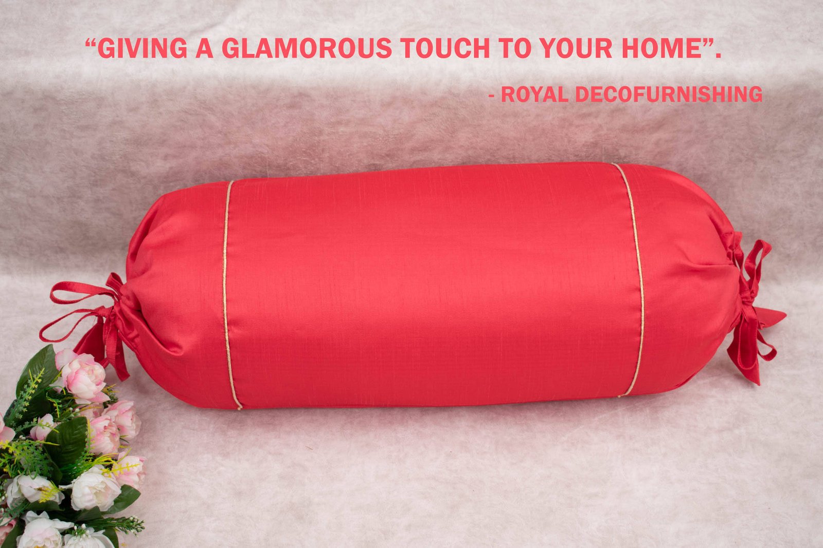 Plain Solid Superlative Coral Bolster Covers - Image 4