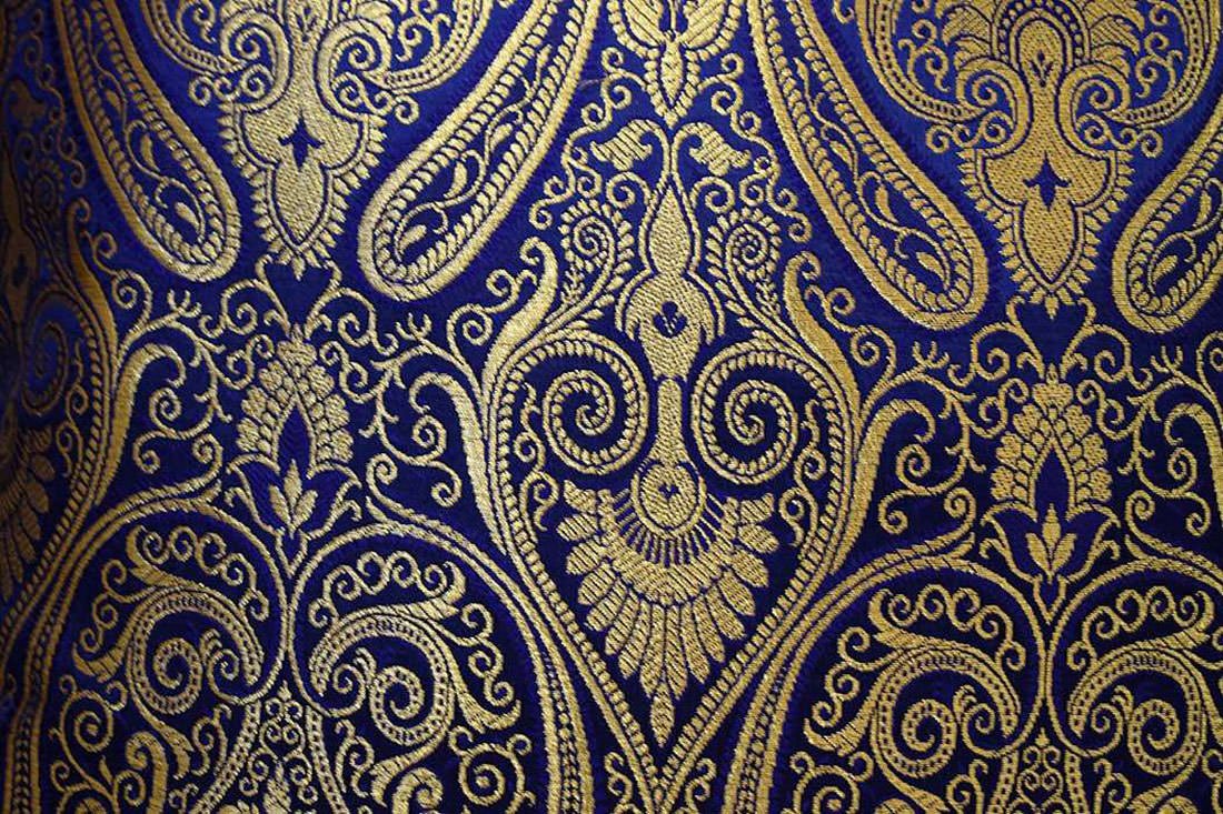 Classic Jamawar Blue Bolster Covers - Image 5