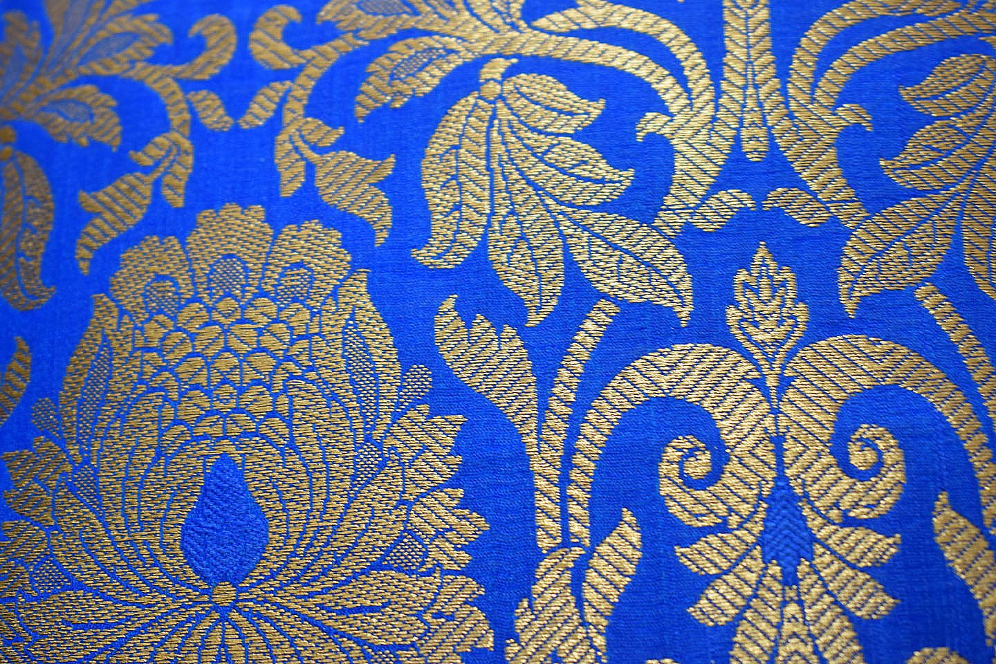 MUGHAL BANARASI Brocade Long Rectangular Cushion Covers (Firozi & Golden) - Image 5