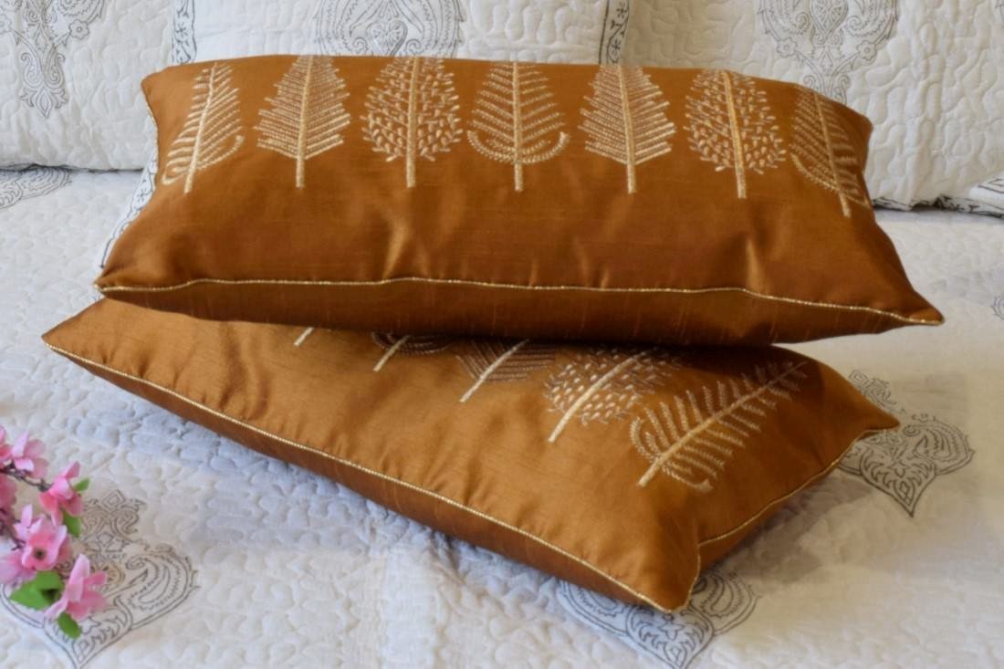 Baag-e-Bahaar Rust Rectangular Cushion Covers - Image 5