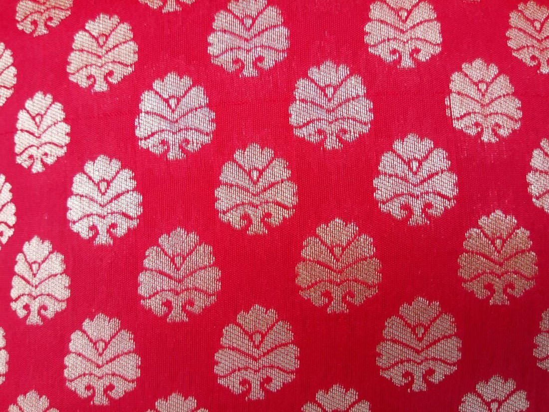 Premium Quality Flamboyant Red & Golden Brocade Cushion Covers - Image 5
