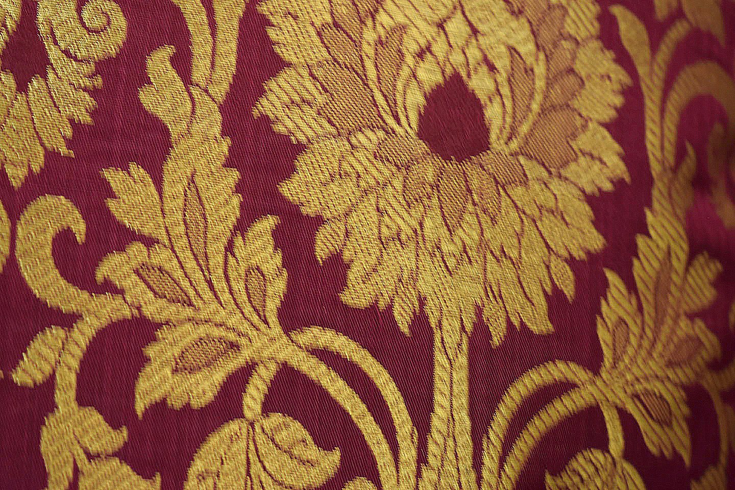 MUGHAL BANARASI Brocade Long Rectangular Cushion Covers (Wine & Golden) - Image 5