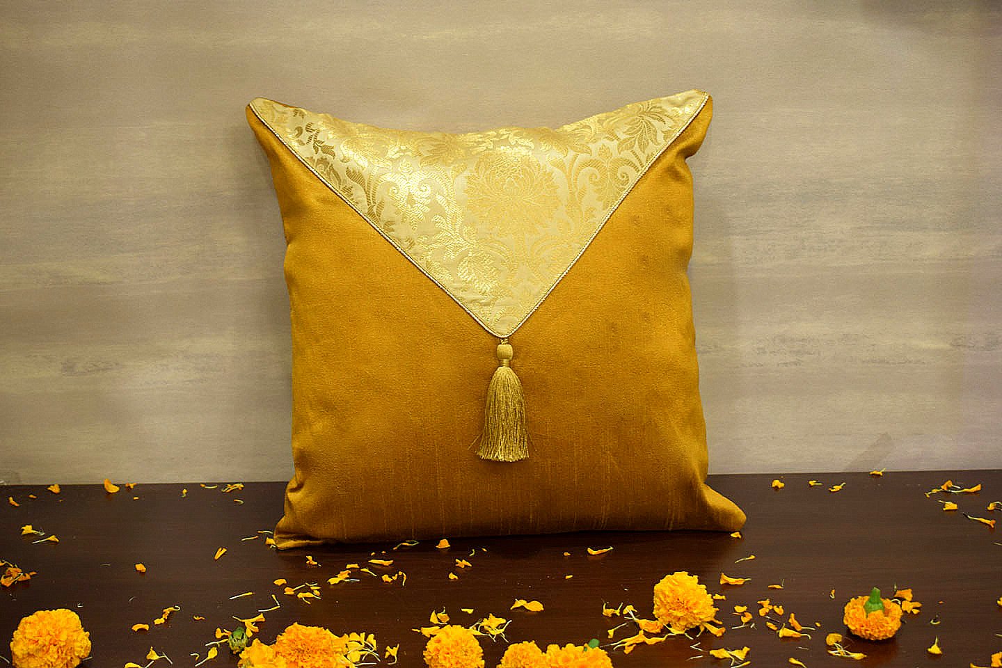 Mehrang Cushion Covers Combo ( Blue, Rustic Golden, Red Brown) - Image 5