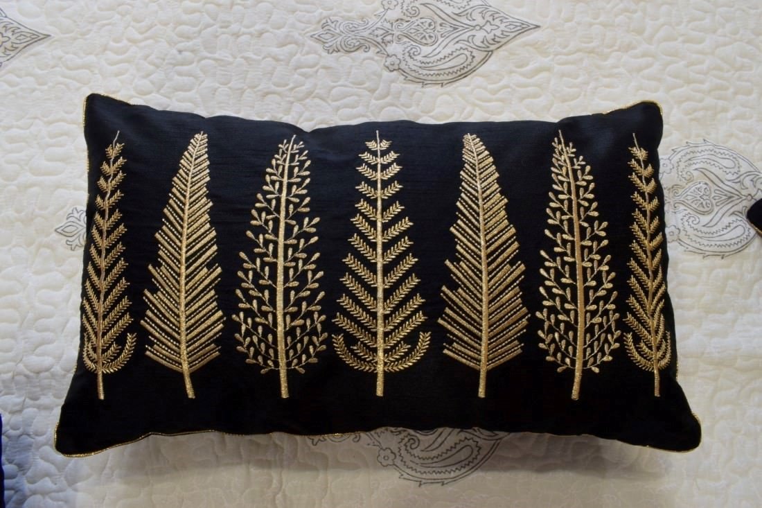 Baag-e-Bahaar Black Rectangular Cushion Covers - Image 5