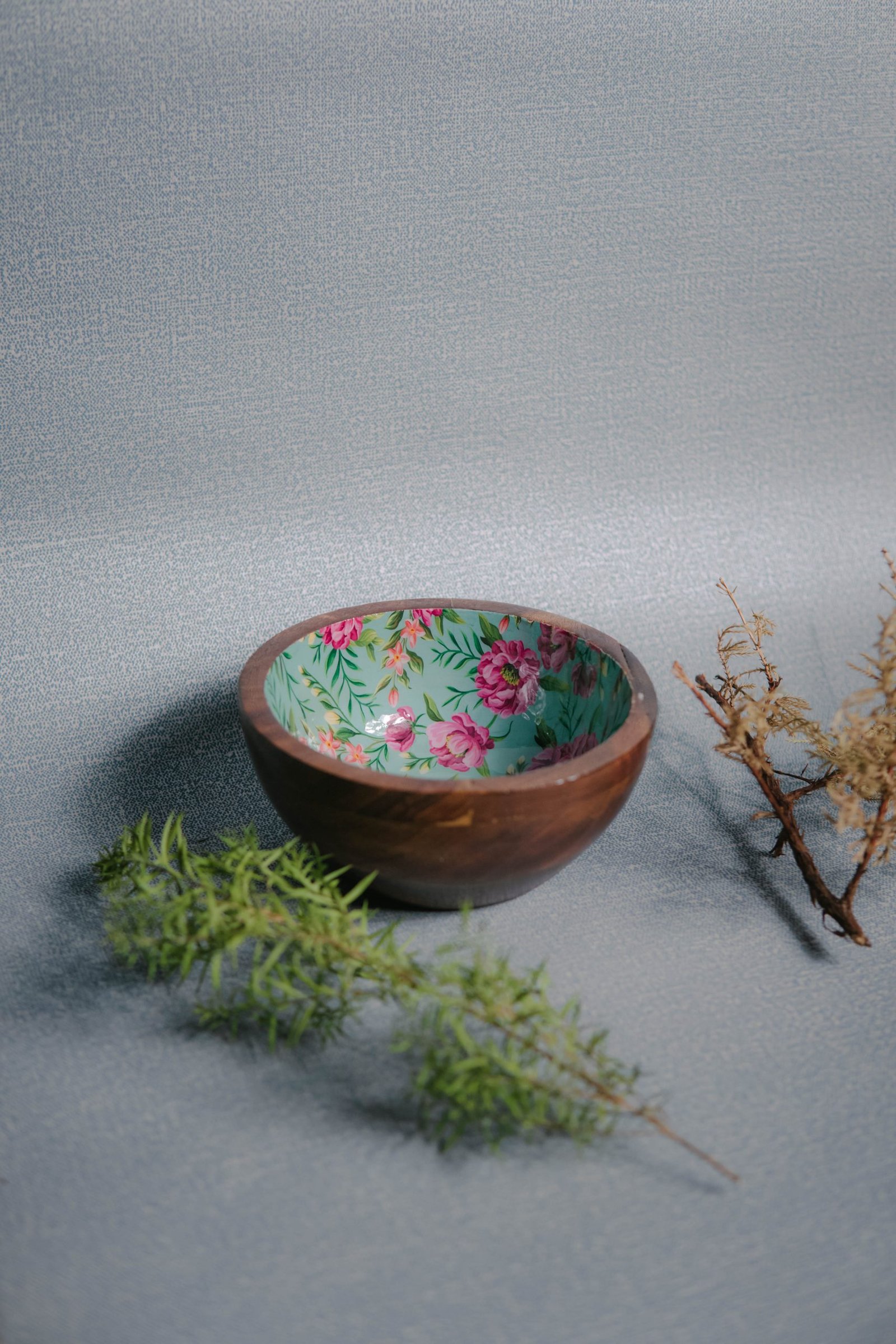 Wooden Artistic Earthy Floral - Bowl Set - Image 5