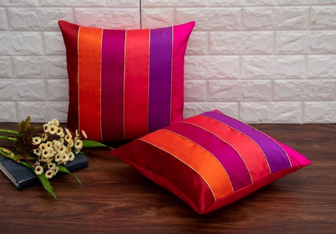 Go Glamorous 6 Shades of Jewel Tone Designer Kattran Cushion Covers - Image 6