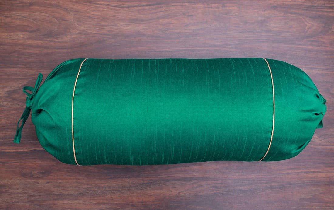 Plain Solid Superlative Peacock Green Bolster Covers - Image 4