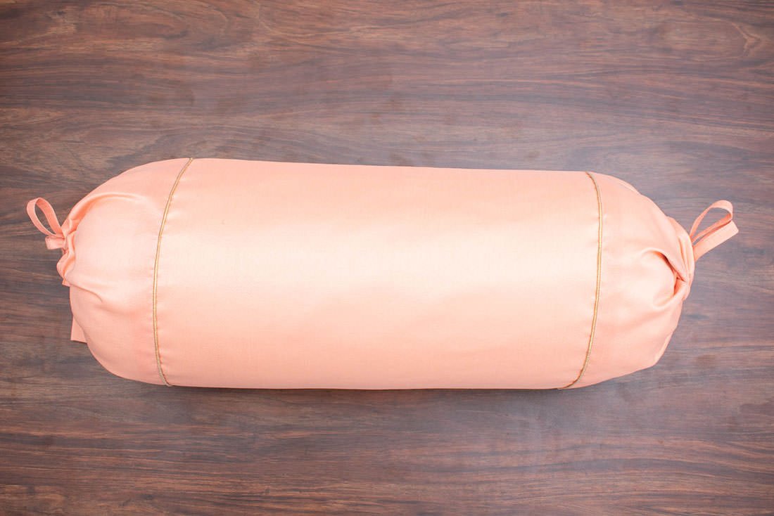 Plain Solid Superlative Peach Bolster Covers - Image 4