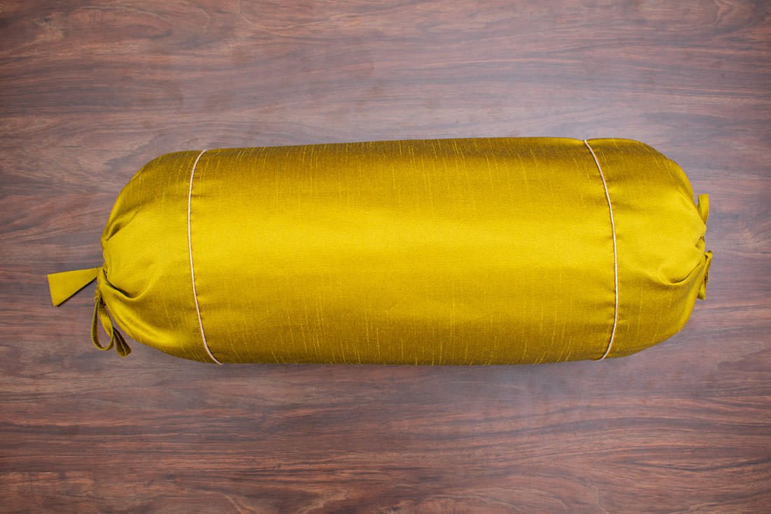 Plain Solid Superlative Mustard Yellow Bolster Covers - Image 4