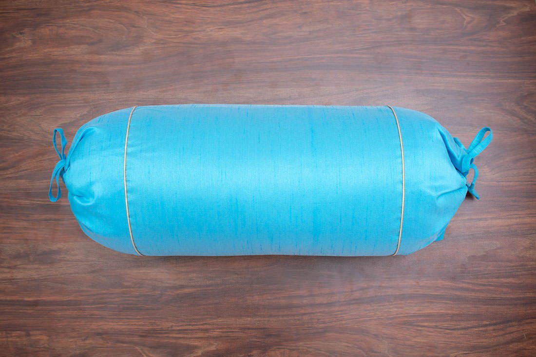 Plain Solid Superlative Sky Blue Bolster Covers - Image 4