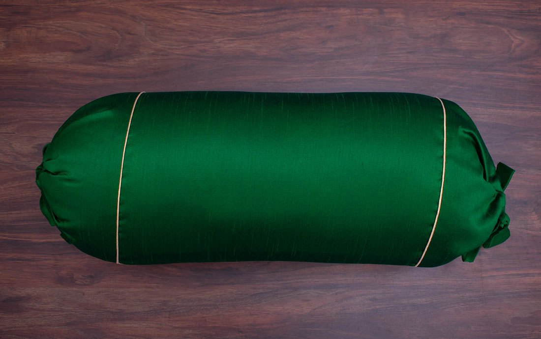Plain Solid Superlative Emerald Green Bolster Covers - Image 4