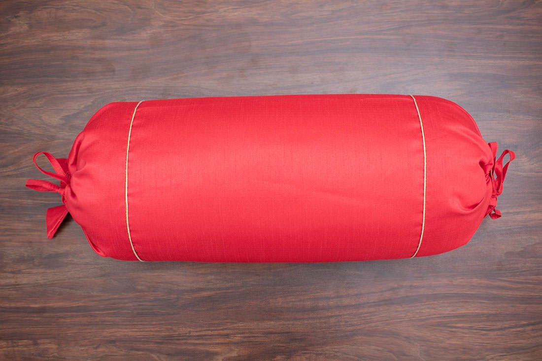 Plain Solid Superlative Coral Bolster Covers - Image 3