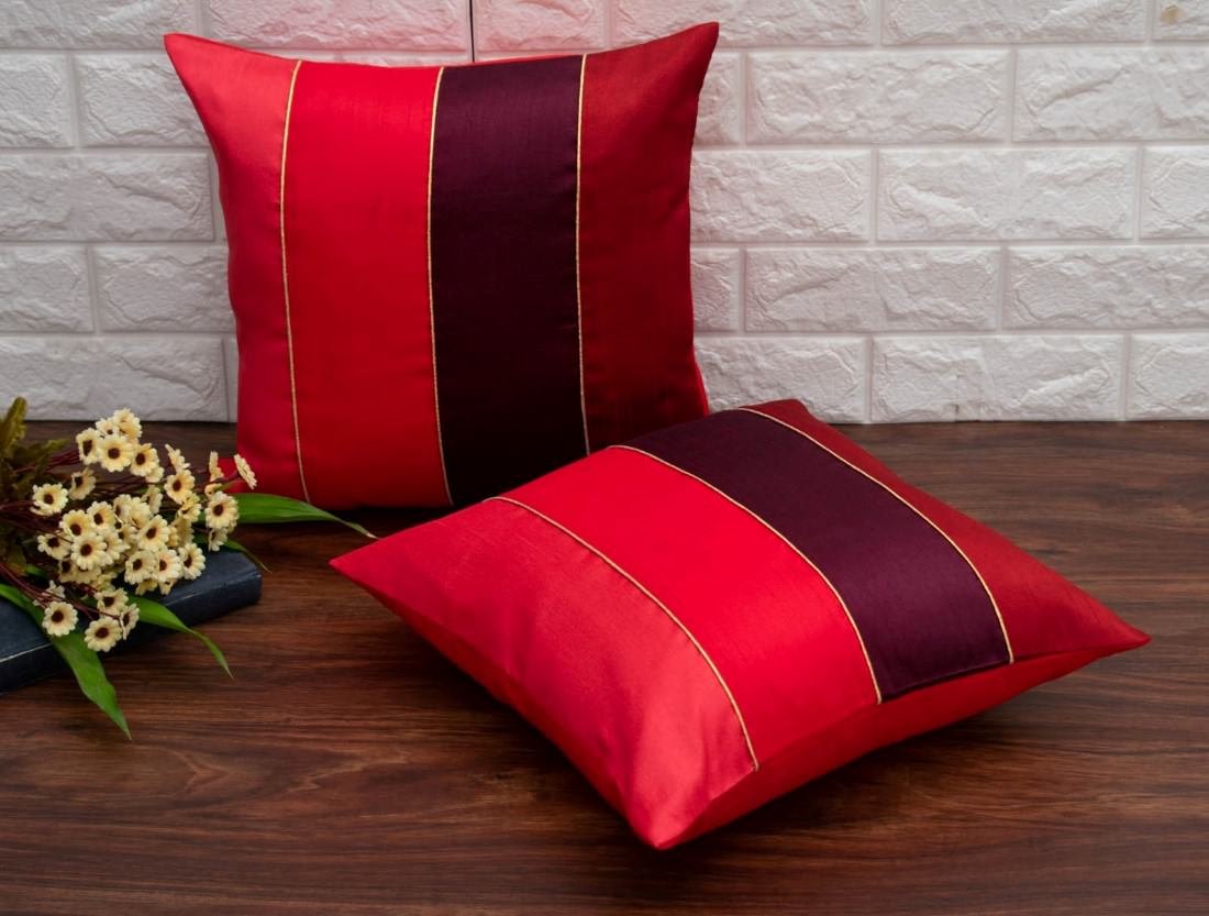 Go Red 4 Shades of Red Designer Kattran Cushion Covers - Image 6