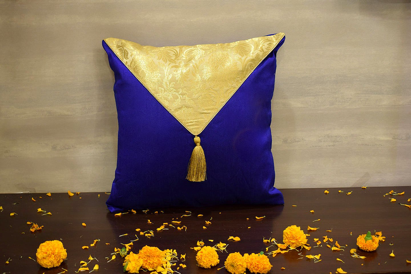 Mehrang Cushion Covers Combo ( Blue, Rustic Golden, Red Brown) - Image 6