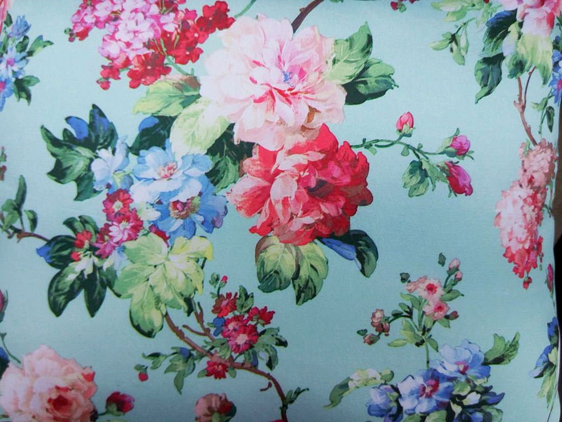 Go Floral Pastel Green Satin Silk Floral Design Cushion Covers/ Throw pillow covers - Image 6