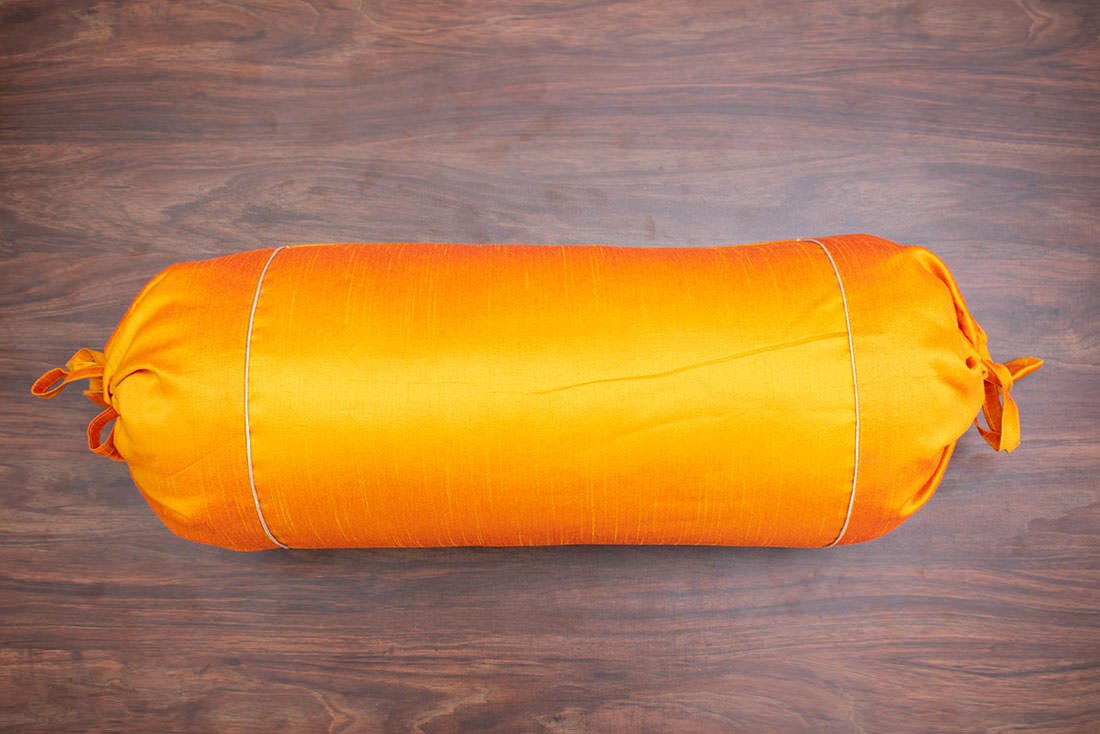 Plain Solid Superlative Rust Yellow Bolster Covers - Image 4