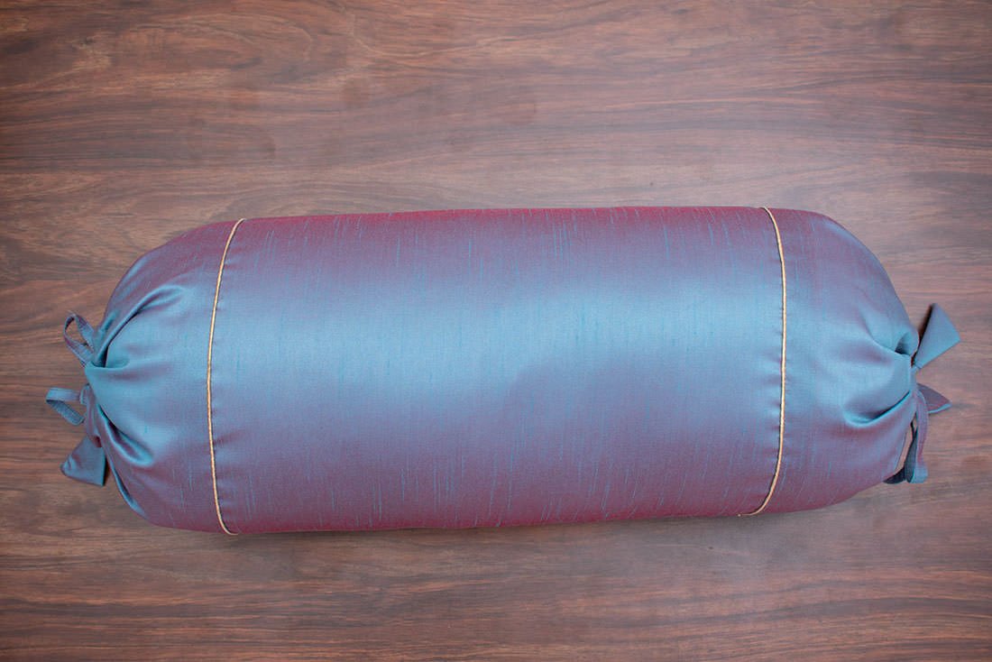 Plain Solid Superlative Steel Blue Bolster Covers - Image 4