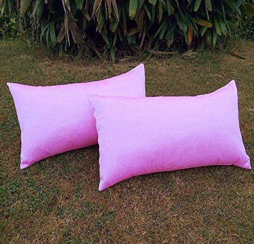 Plain Solid Superlative Baby Pink Rectangular Cushion Covers