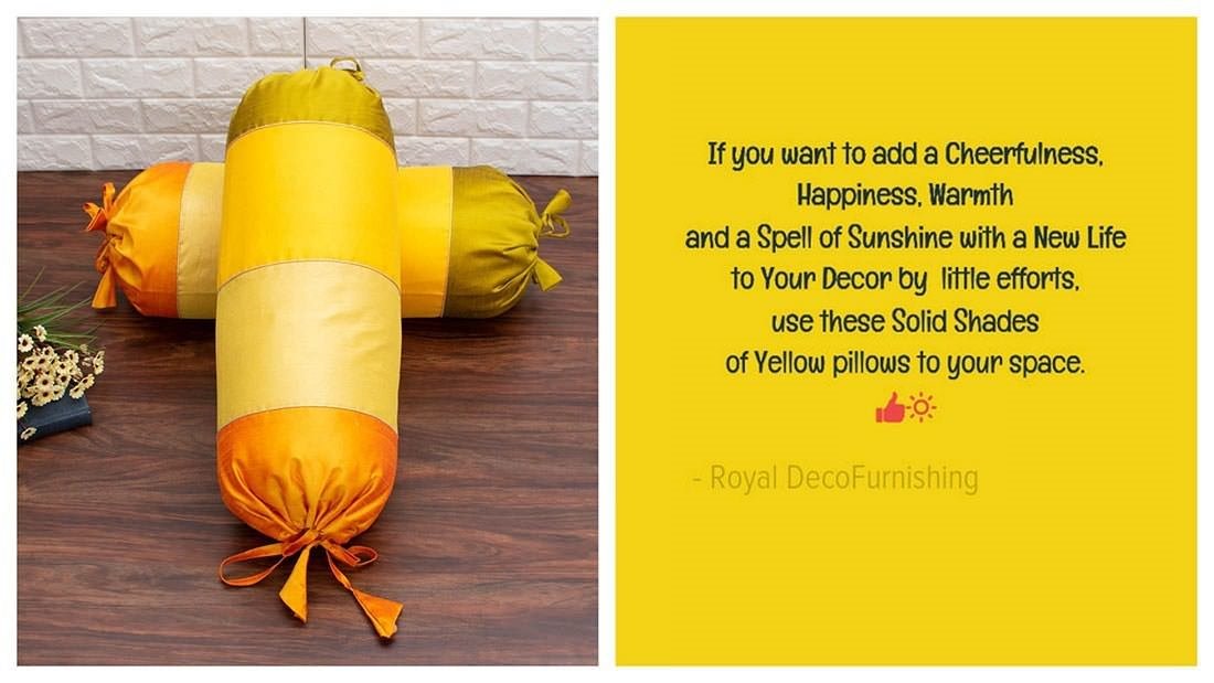 Go Yellow 4 Shades of Yellow Designer Bolster Covers - Image 7