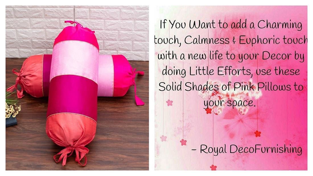 Go Pink 4 Shades of Pink Designer Bolster Cover - Image 7